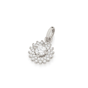 RHODIUM PLATED PENDANT WITH ZIRCONIA