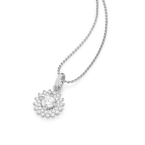 RHODIUM PLATED PENDANT WITH ZIRCONIA