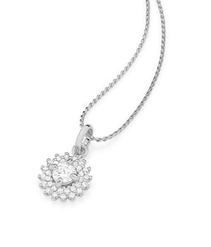RHODIUM PLATED PENDANT WITH ZIRCONIA