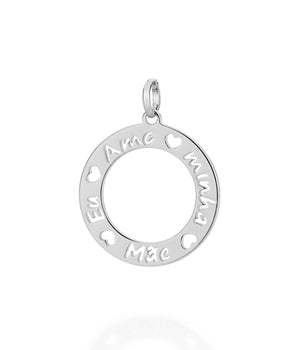 RHODIUM I LOVE MY MOM PENDANT