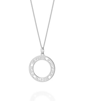 RHODIUM I LOVE MY MOM PENDANT