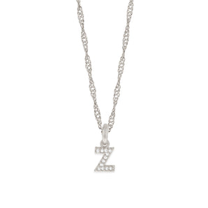 RHODIUM KID'S LETTER PENDANT