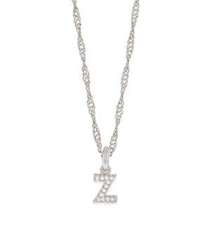 RHODIUM KID'S LETTER PENDANT