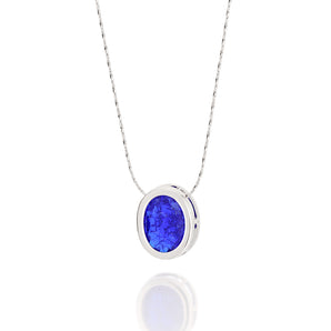 RHODIUM PLATED PENDANT WITH CRYSTAL
