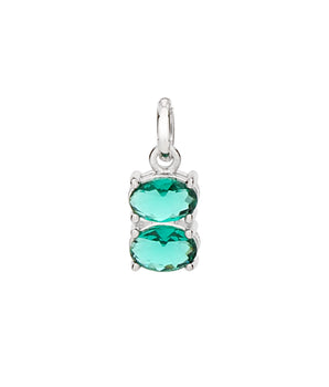 RHODIUM PLATED PENDANT WITH CRYSTAL
