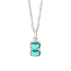 RHODIUM PLATED PENDANT WITH CRYSTAL
