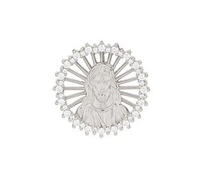 RHODIUM IMAGE OF JESUS PENDANT