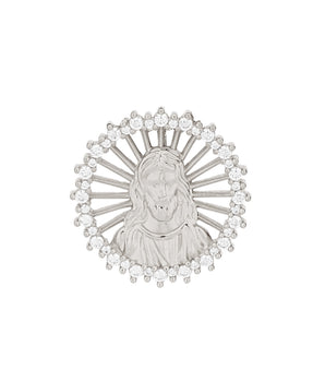 RHODIUM IMAGE OF JESUS PENDANT