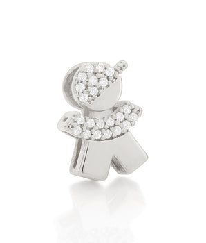 RHODIUM PLATED PENDANT WITH ZIRCONIA
