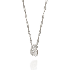 RHODIUM PLATED PENDANT WITH ZIRCONIA