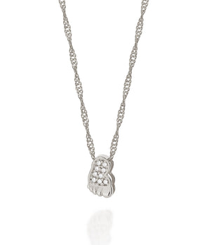 RHODIUM PLATED PENDANT WITH ZIRCONIA