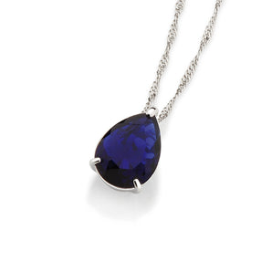 RHODIUM WATER DROP PENDANT