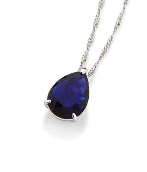 RHODIUM WATER DROP PENDANT