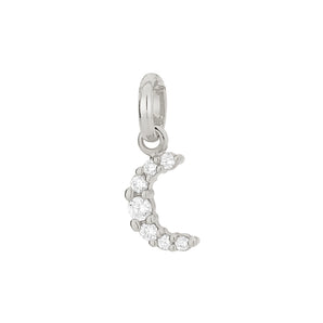 RHODIUM CRESCENT MOON PENDANT