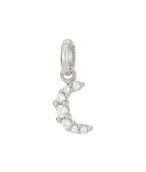 RHODIUM CRESCENT MOON PENDANT