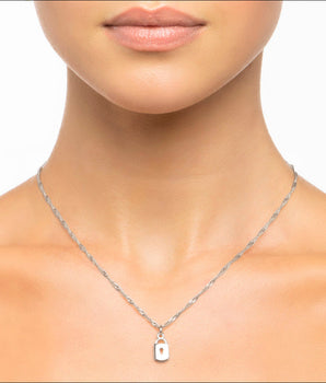 RHODIUM LOCK PENDANT