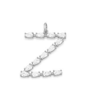 RHODIUM PLATED PENDANT WITH ZIRCONIA