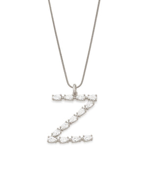 RHODIUM PLATED PENDANT WITH ZIRCONIA