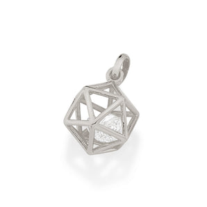 RHODIUM PLATED PENDANT WITH ZIRCONIA