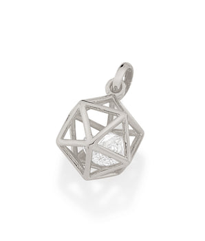 RHODIUM PLATED PENDANT WITH ZIRCONIA