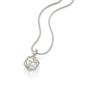 RHODIUM PLATED PENDANT WITH ZIRCONIA