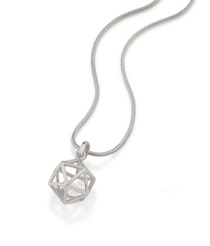 RHODIUM PLATED PENDANT WITH ZIRCONIA