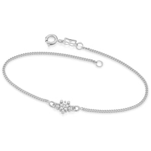 RHODIUM PLATED BRACELET WITH ZIRCONIA