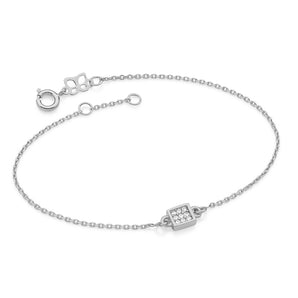 RHODIUM PLATED BRACELET WITH ZIRCONIA