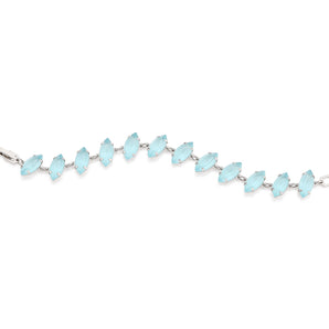 RHODIUM PLATED BRACELET WITH CRYSTAL