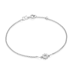 RHODIUM PLATED BRACELET WITH ZIR