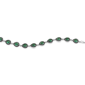 RHODIUM PLATED BRACELET WITH ZIR BLACK AND RHODIUM BLACK