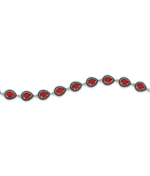 RHODIUM PLATED BRACELET WITH ZIR BLACK AND RHODIUM BLACK