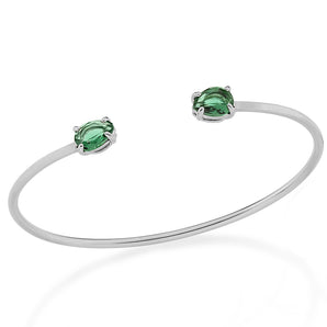 RHODIUM PLATED BRACELET WITH CRYSTAL