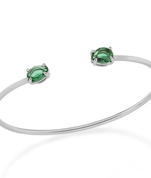 RHODIUM PLATED BRACELET WITH CRYSTAL