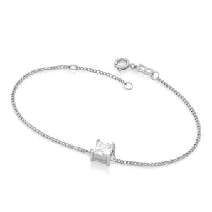 RHODIUM PLATED BRACELET WITH ZIRCONIA