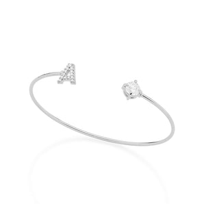 RHODIUM PLATED BRACELET WITH ZIRCONIA