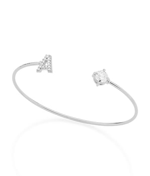 RHODIUM PLATED BRACELET WITH ZIRCONIA