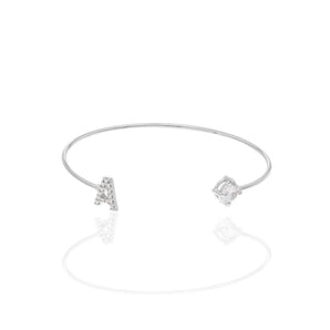 RHODIUM PLATED BRACELET WITH ZIRCONIA