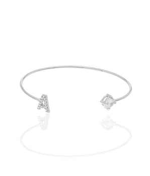 RHODIUM PLATED BRACELET WITH ZIRCONIA