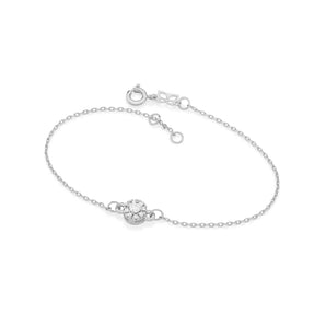 RHODIUM PLATED BRACELET WITH ZIRCONIA