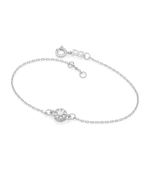 RHODIUM PLATED BRACELET WITH ZIRCONIA