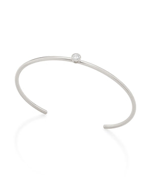 RHODIUM PLATED BRACELET WITH ZIRCONIA