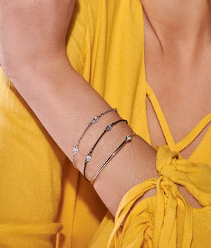 RHODIUM PLATED BRACELET WITH ZIRCONIA