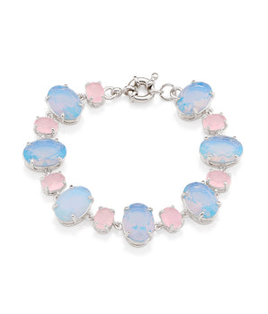 RHODIUM PLATED BRACELET WITH CRYSTAL