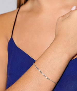 RHODIUM POINT OF LIGHT BRACELET - 17CM
