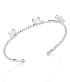RHODIUM PLATED BRACELET WITH ZIRCONIA