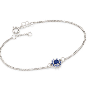 RHODIUM PLATED BRACELET WITH ZIRCONIA