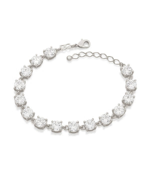 RHODIUM PLATED BRACELET WITH ZIRCONIA