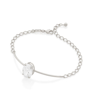 RHODIUM PLATED BRACELET WITH ZIRCONIA