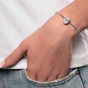 RHODIUM PLATED BRACELET WITH ZIRCONIA